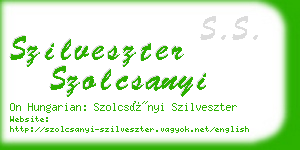 szilveszter szolcsanyi business card